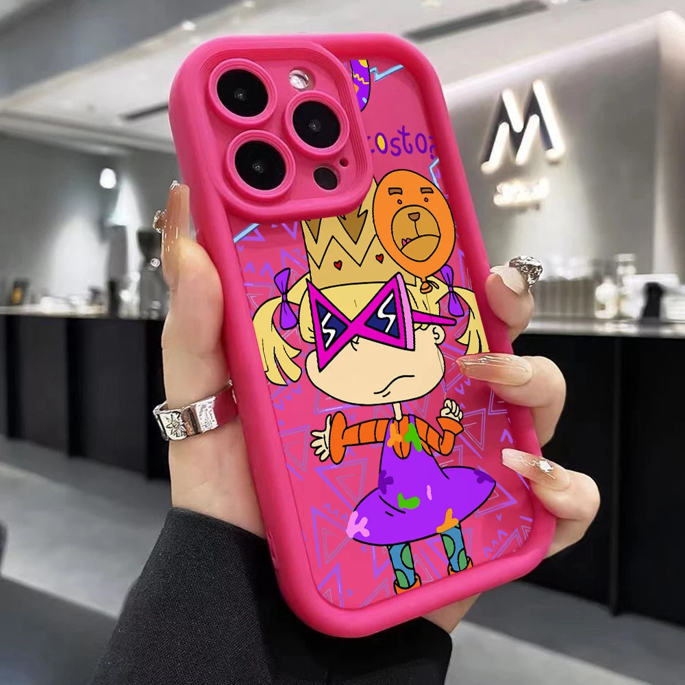 مضحك الكرتون R-Rugrats جراب هاتف آيفون 16 15 14 13 12 11 برو ماكس Mini XR XS X 7 8 6s زائد لينة غطاء خلفي من البولي يوريثان