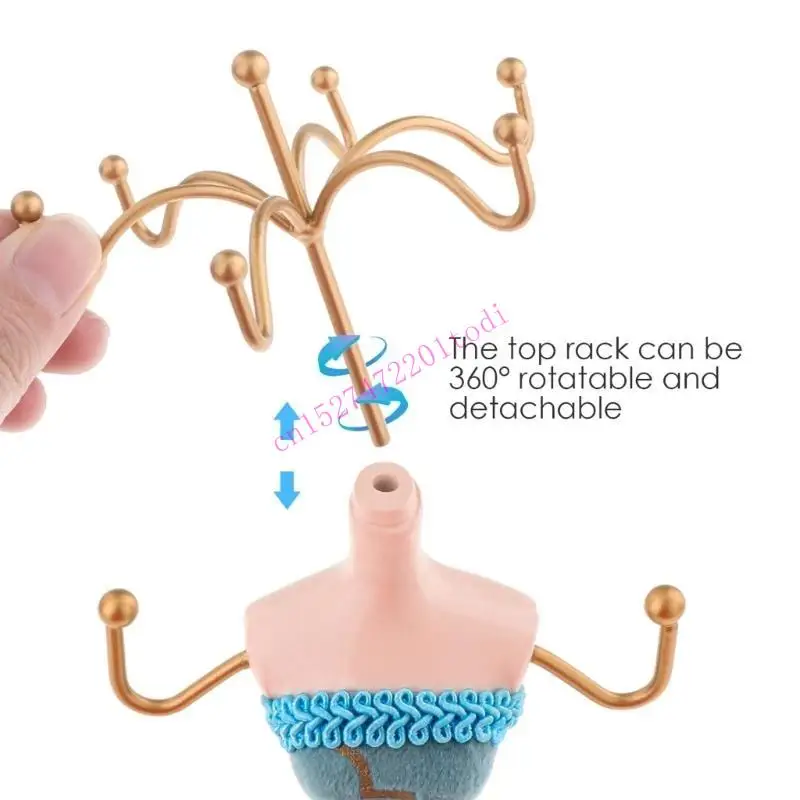 M76B Gilded Jewelry Stand Princess Dress Design Dispring Storage Display