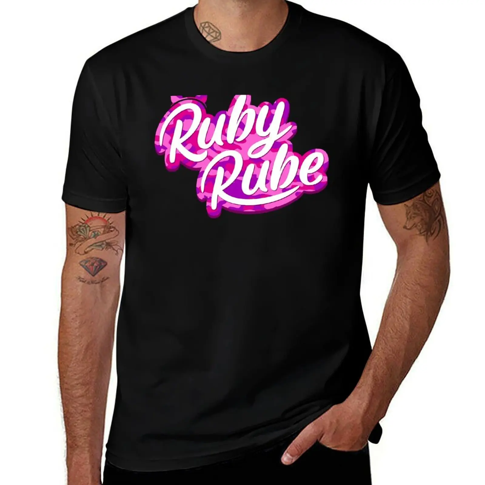 Футболка с логотипом Ruby Rube Camo, мягкая, из хлопка, устойчивого к усадке