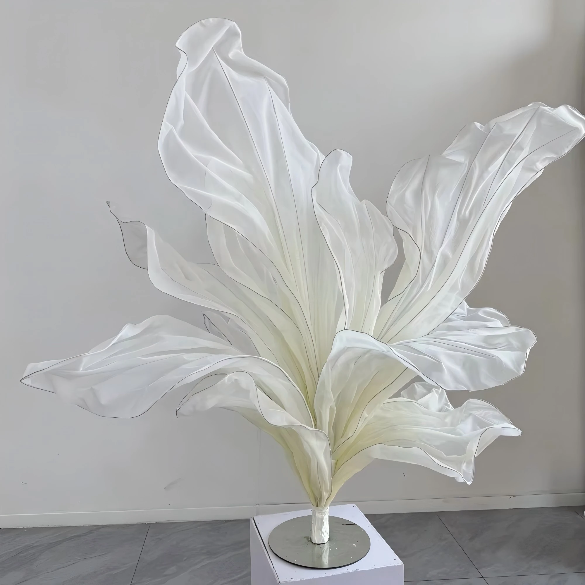2pcs Silk Handmade Organza Table Flowers Giant Silk Art Installation for Wedding Stage Setting Decoration Window Display Decor