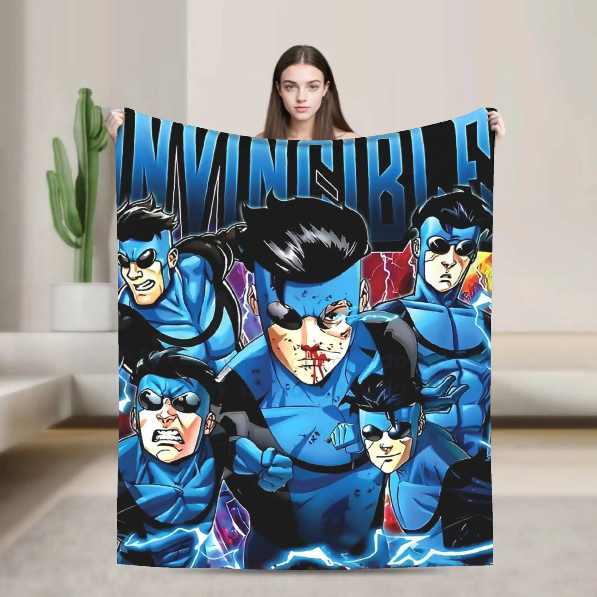 Mark Grayson Invincible Flannel Blanket  Fashion Throw Blankets for Home 125*100cm Plush Thin Quilt