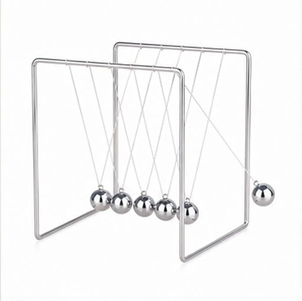 Newton's Cradle DIY Science Kit Premium Metal Ball Pendulum for Energy Learning Classroom Experiment Home