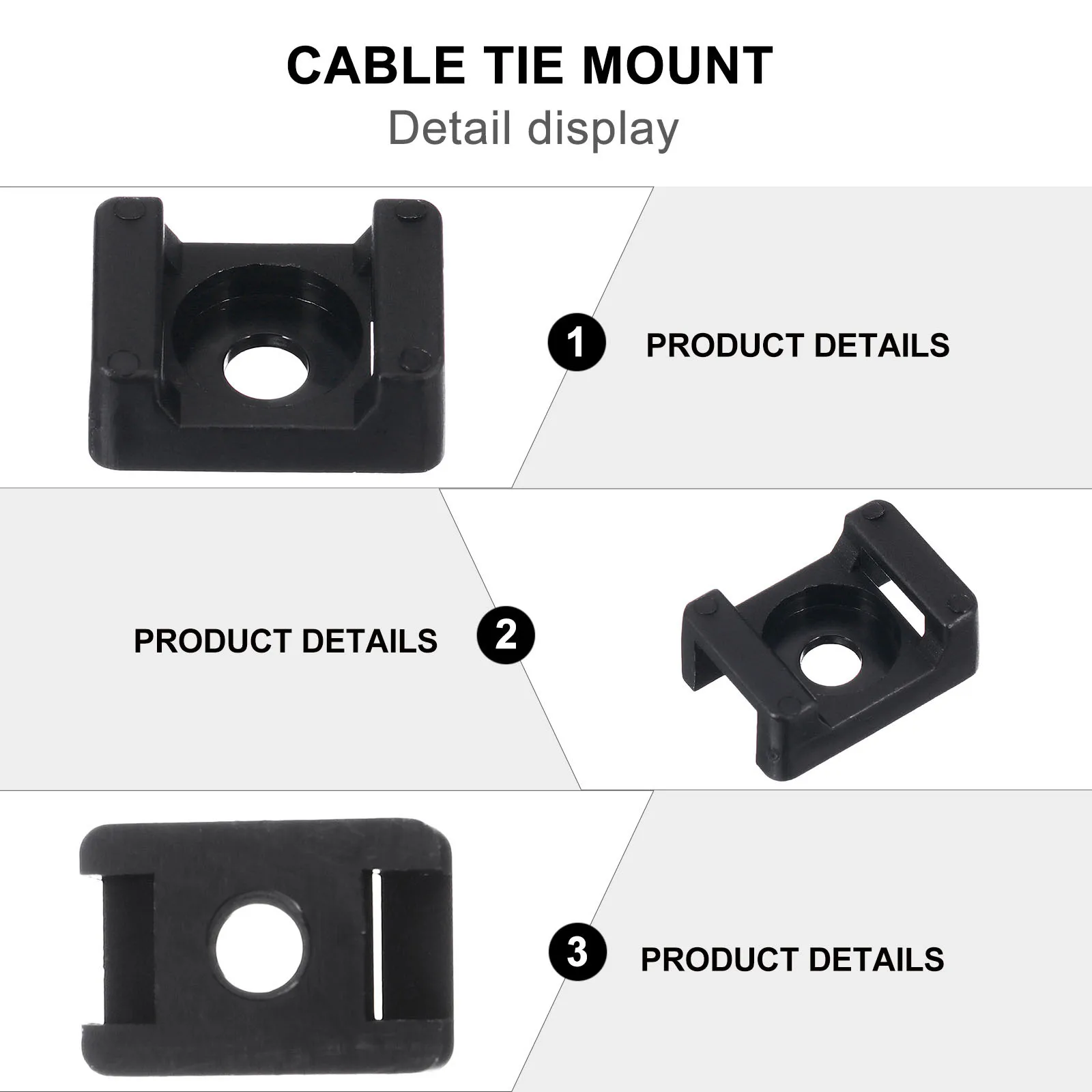 

120Pcs Cable Tie Base Saddle Mount Wire Holder Heavy Duty Black Plastic Cable Organizer for Neat Wiring Solutions