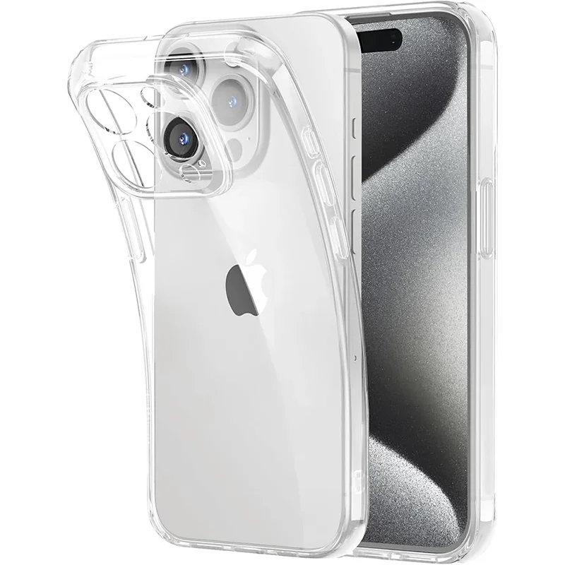 Funda ultrafina suave de silicona Original de lujo para iPhone 16 15 14 13 12 11 Pro Max Plus Mini funda transparente 13 11