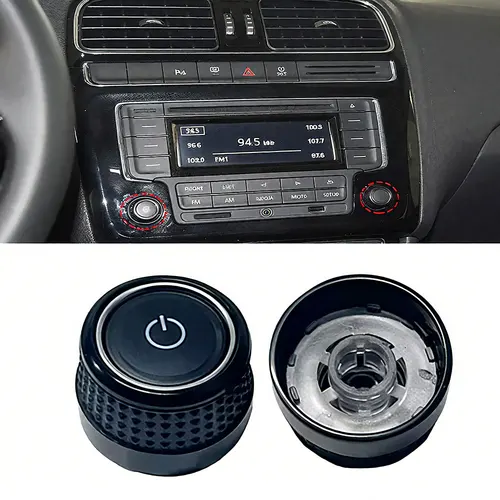 1/2 Uds. Botón de Control del salpicadero del coche pantalla de visualización interruptor de arranque Radio CD perilla de volumen para Volkswagen Polo 5 6R MK5 GTI Fox Golf 6