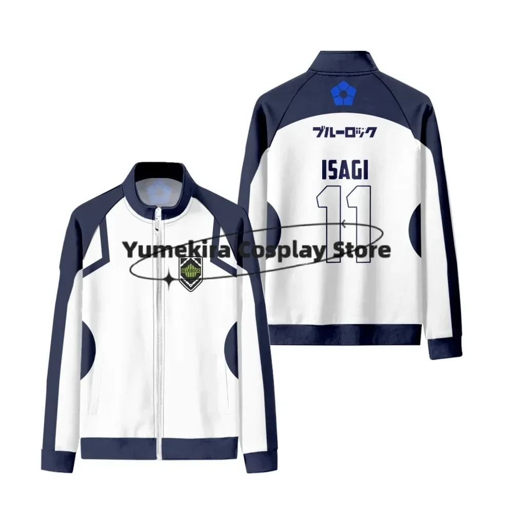 Anime Reo Nagi Bachira Isagi Chigir Cosplay Costume jacket Zip Pocket Sportswear Tracksuit Hoodie Unisex Halloween Party Uniform