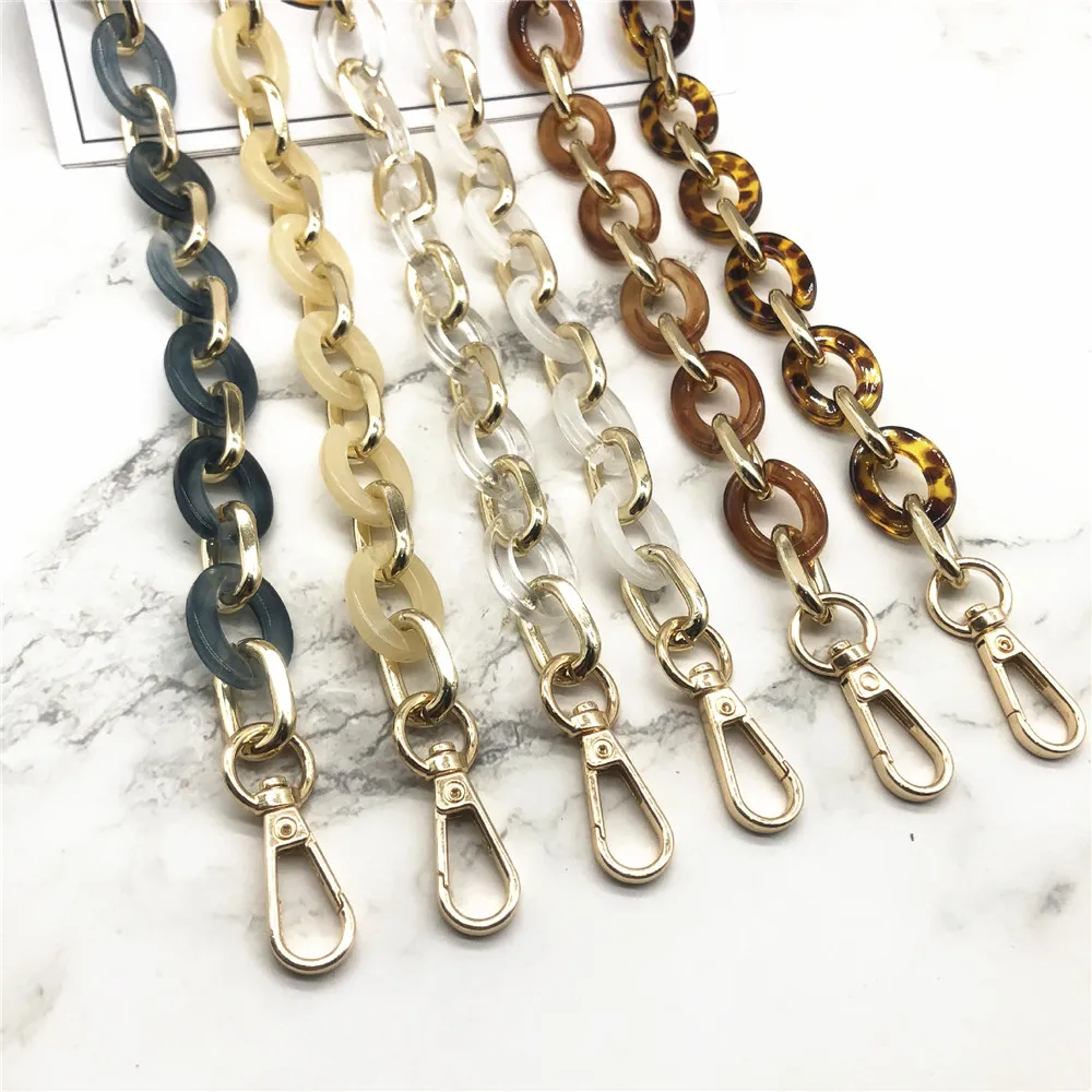 สายคล้องกระเป๋าอะคริลิคหลากสี สายถอดเปลี่ยนได้ สายสะพายกระเป๋าถือ สายรัดกระเป๋าเรซิ่น สายสะพายข้าง DIY อุปกรณ์เสริมกระเป๋า