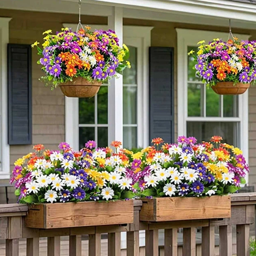 Künstliche Blumen aus Seide, gefälschte Pflanze, Gänseblümchen, Hochzeitsbogen, Kranz, Zuhause, Zimmer, Tischdekoration, Außenhof, hochwertiges Hofzubehör