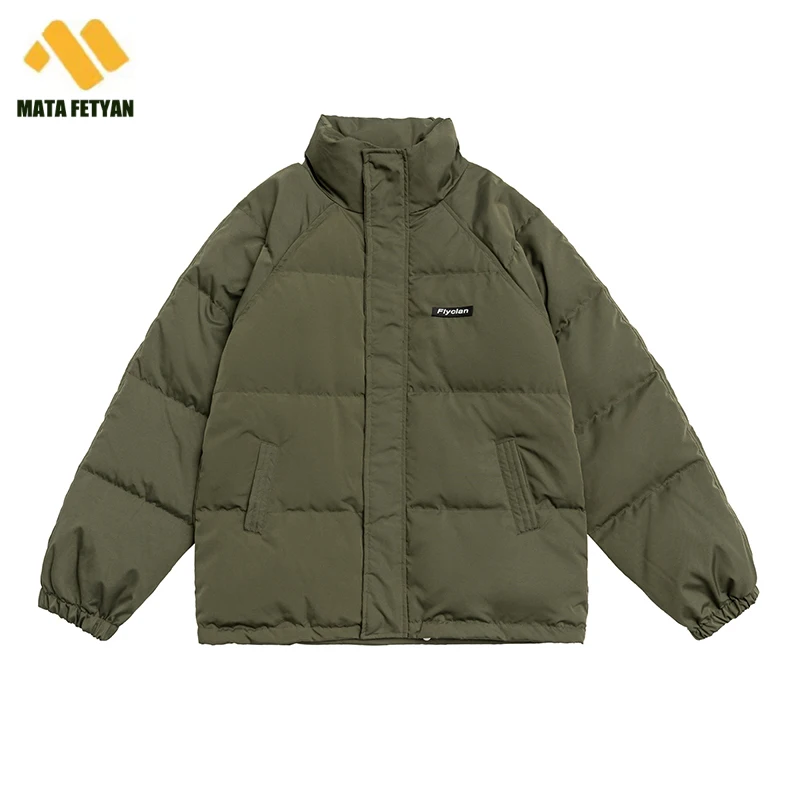 High Quality Street Fashion  Stand Collar Casual loose Japanese white duck Down Jacket Short Outdoor Thickened Warm Winter Mens