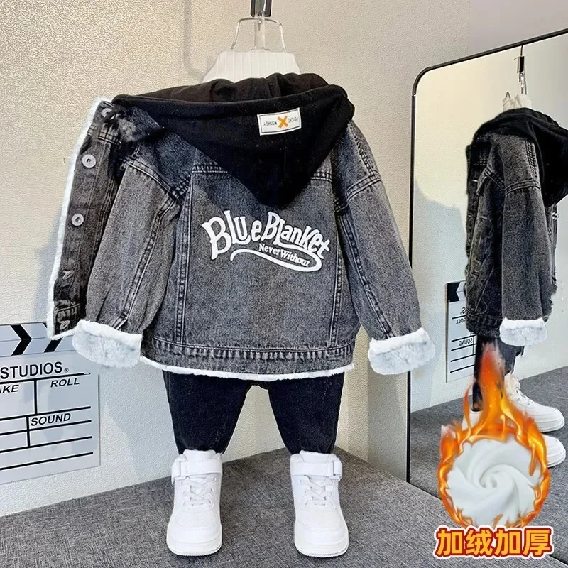 

Baby Boy Girl Cotton Denim Hooded Jacket Infant Toddler Child Jean Coat Spring Autumn Baby Outwear Clothes 3-12Y