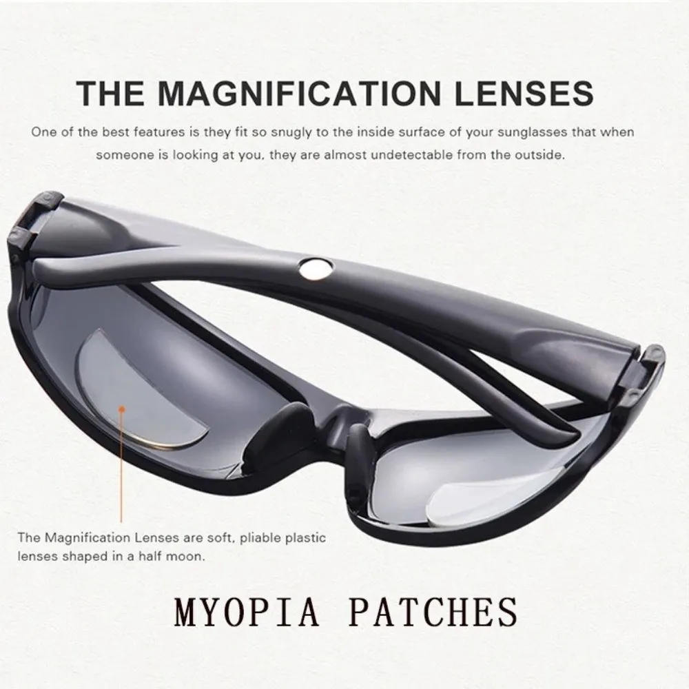 1Pair Silicone Stick-On Myopic Lenses Adhesive -1.0/2.0/3.0 Myopia Lens Inserts Portable Adhesive Eyewear Lenses