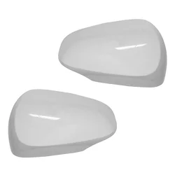 Car Door Mirror Side Rear View Mirror Cover Shell Mirror Cap for Toyota Prius C Aqua Axio Premio Allion 2012-2018 White