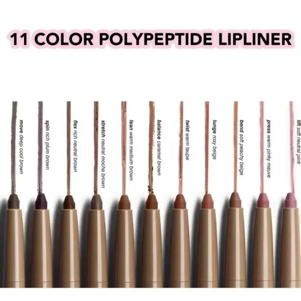 Private Label 11 Color Dual Ended Waterproof Smooth Peptide Lip Liner Pen Outlines Contour Lipstick Pencil Lips Stain Make Up