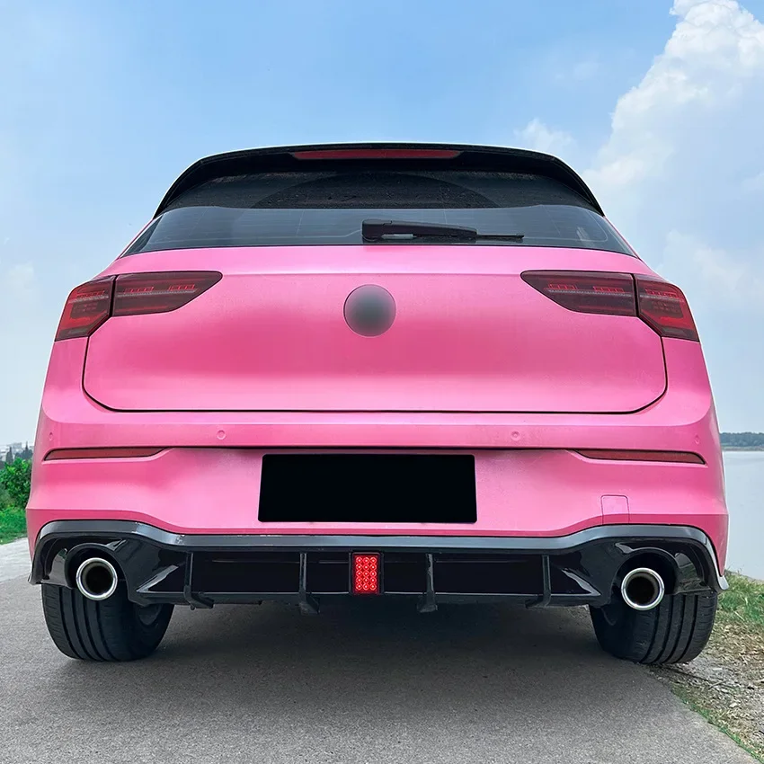 For VW Golf Mk8 Golf 8 GTI R-Line 2019-2024 Car Rear Valance With LED Light Rear Bumper Spoiler Splitter Modification Covers view 5