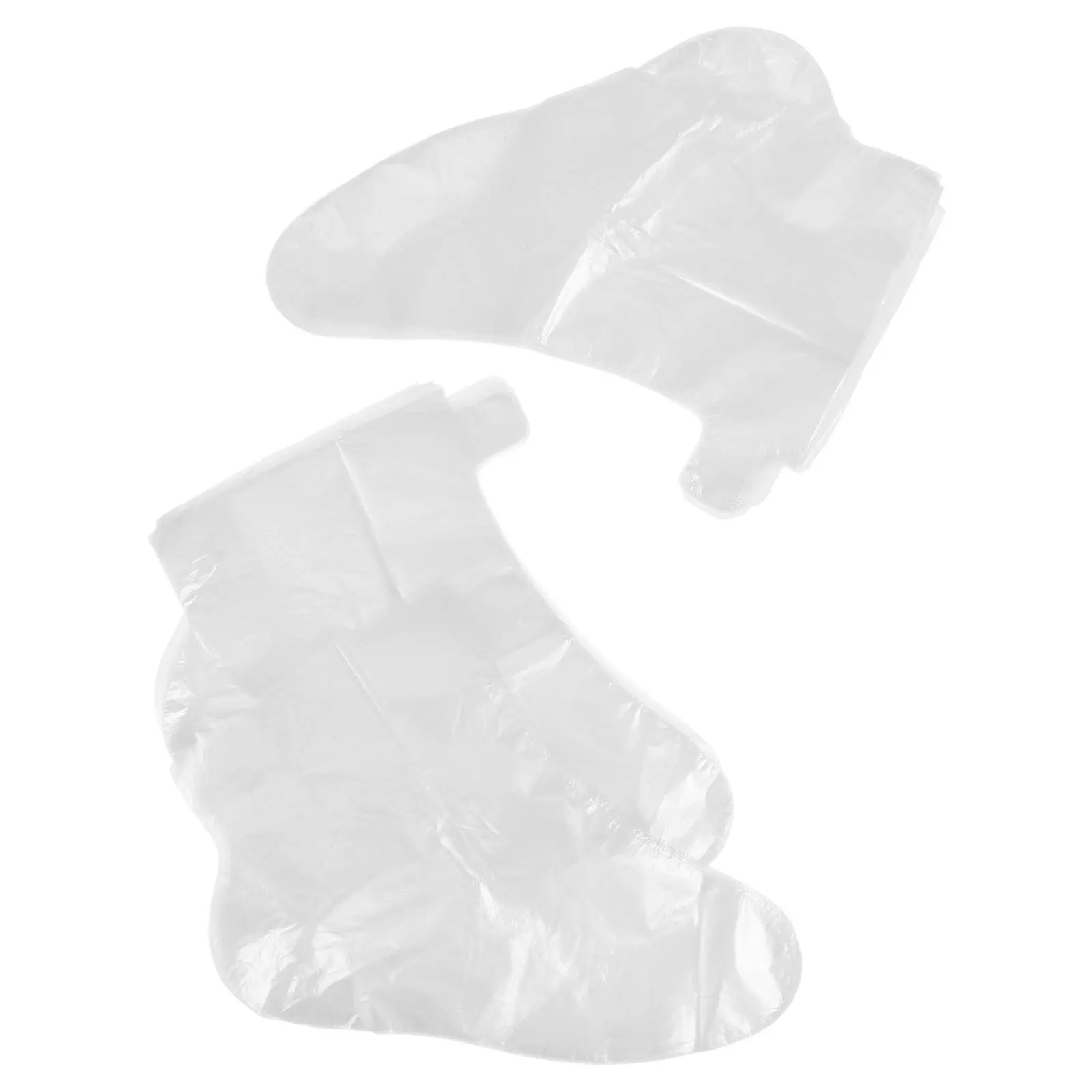 건조하고 갈라진 발을 위한 100개입 풋 마스크, 보습 방수 일회용 플라스틱 양말, 버클로 안전하게 고정, 가정 및 여행용