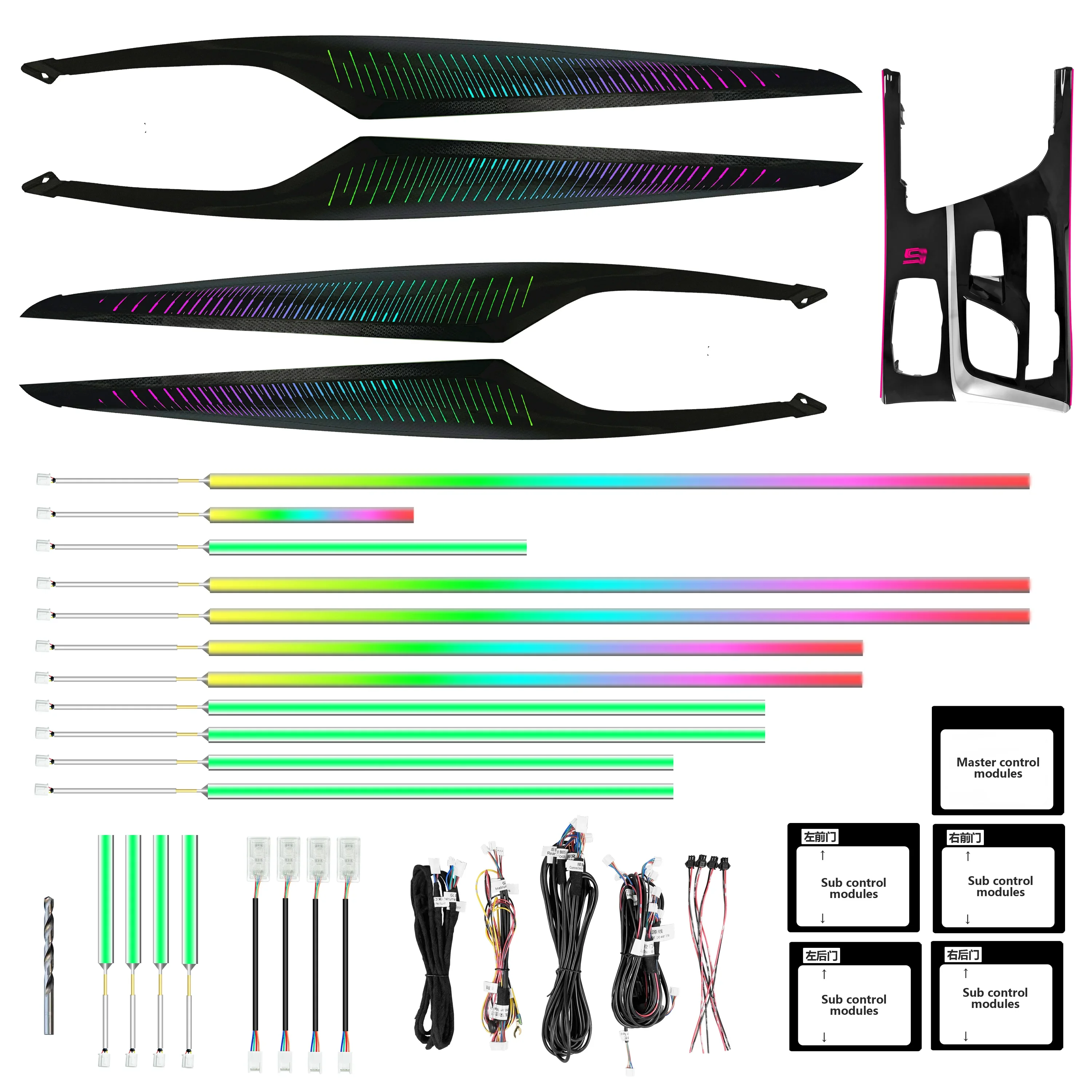 

Upgrade Symphony LED Car Interior Ambient Light for 5 Series G30 G31 2019-2023 AirVent Strip Decoration Accessories