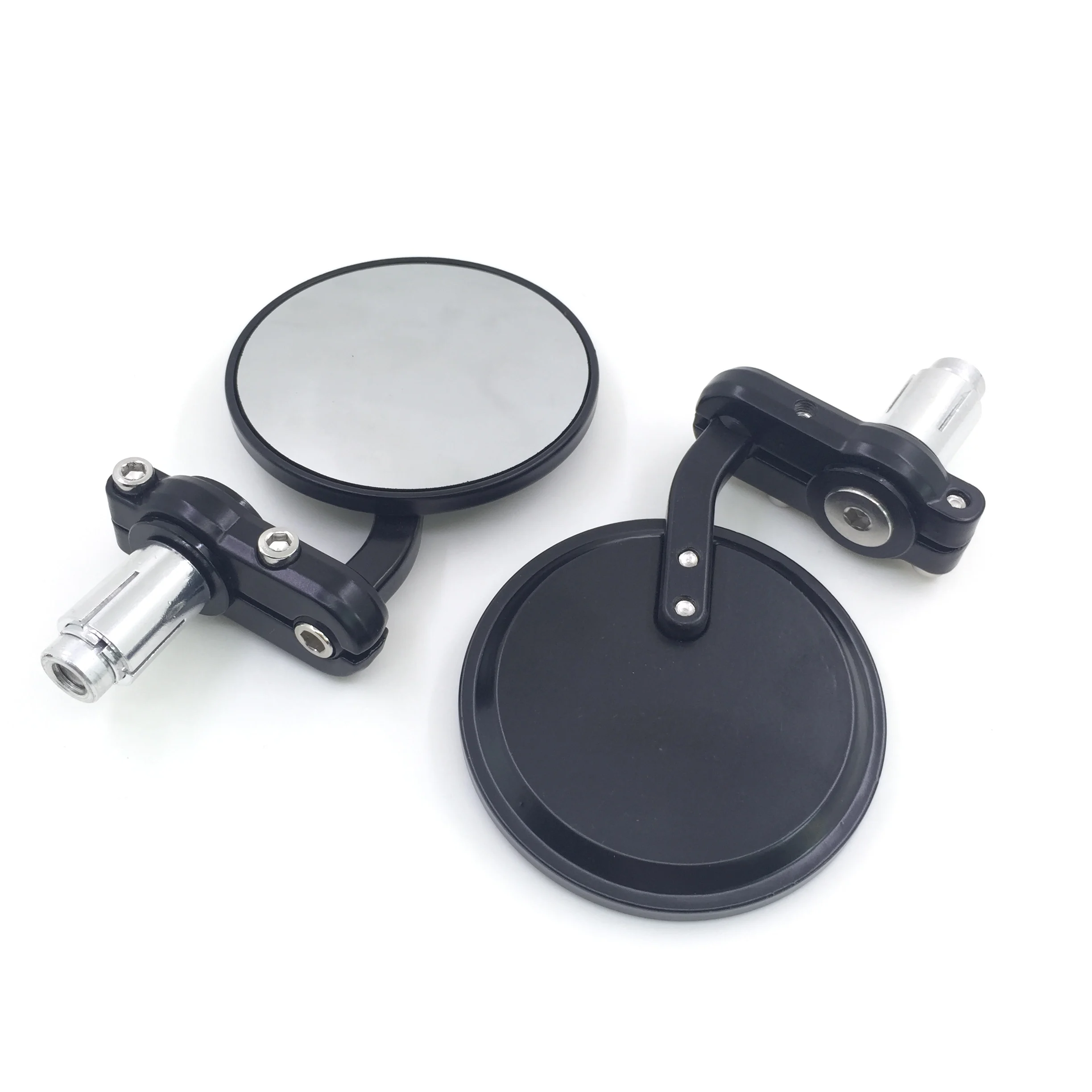

Vintage Motorcycle Modified Handlebar Round Mirror Rearview Mirror Non-Folding Handlebar Reflector