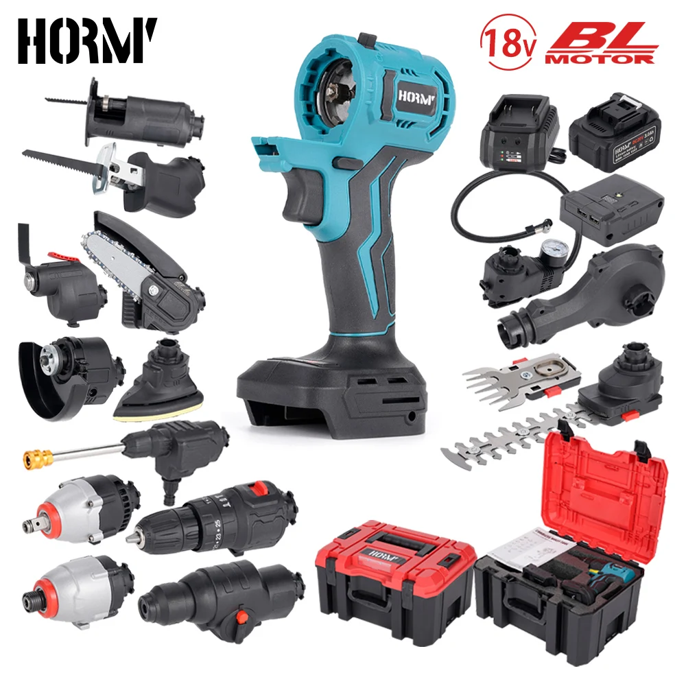 Hormy-brushless Oscilante Multi-tool Conjunto para Furadeira Elétrica Chave Aparador Chave de Fenda Pistola de Água Jig Saw Makita Bateria