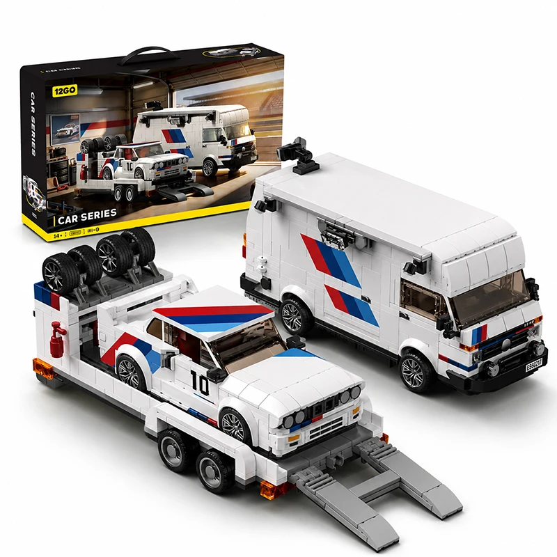 Champion Touring Cars Sets MOC Bausteine Modell Anhänger Fahrzeug Technische Bausteine Transporter LKW Van Auto Spielzeug Geschenke für Erwachsene