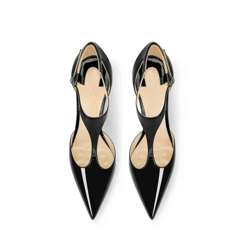Black Patent Pointed Stiletto Heels 2026 Spring New, Women Classic High Heel Pumps - Qipao Match, Petite Versatile Dress Heels