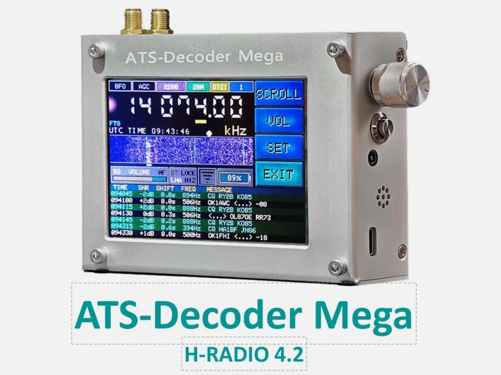 

ATS-Decoder Mega SDR Radio AM FM SYNC SSB CW DIGI Receiver Upgraded Version of ATS25 max-Decoder + 4" Color Screen