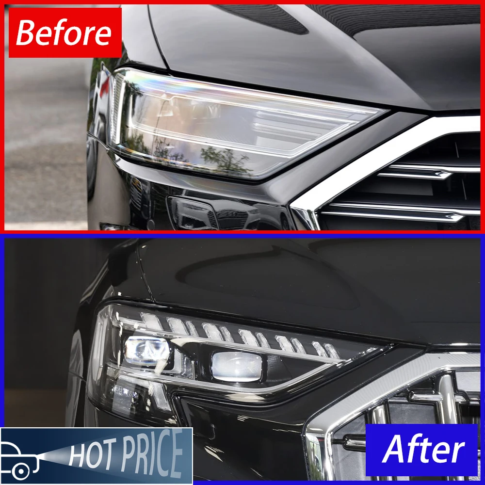 For Audi A8 2018-2024 Auto Headlights Assembly Upgrade LED High Configure Startup Effect Projector Lens Car Tools Accessories