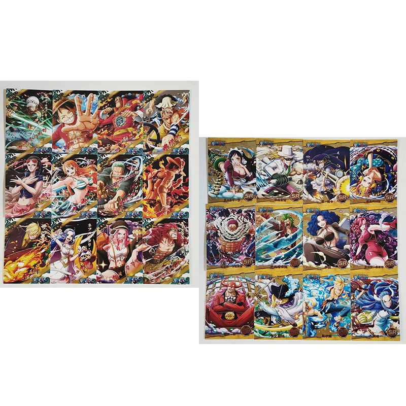 애니메이션 원피스 SSR SR 카드 세트 루피 에이스 조로 산지 나미 로빈 컬렉션 카드 크리스마스 생일 선물 어린이 장난감