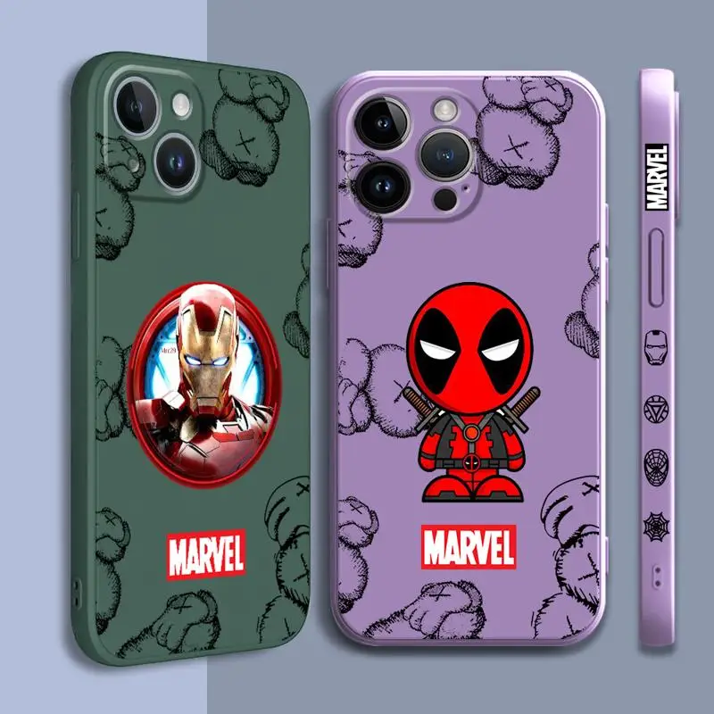 Funda de teléfono Deadpool para Apple iPhone 11, 15, 13, 14 Pro Max, 12 Mini, X, XR, XS Max, 7, 8, Coque líquido suave