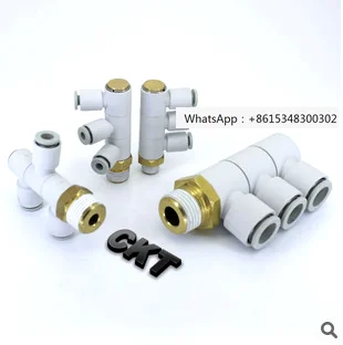 SMC type CKT quick connector KQ2VT series single end 3 sets of right angle external thread connection 4-12mm suitable for vacuum