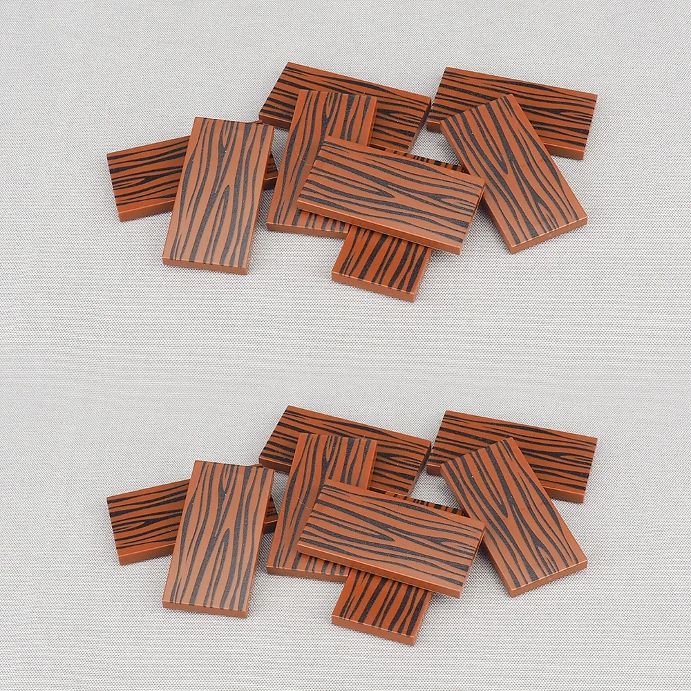 MOC 10PCS 87079 Printed Wood Pattern With Stripes Board Building Blocks 87079pb0255 Wooden House Hut Bricks Particle Toys Gifts