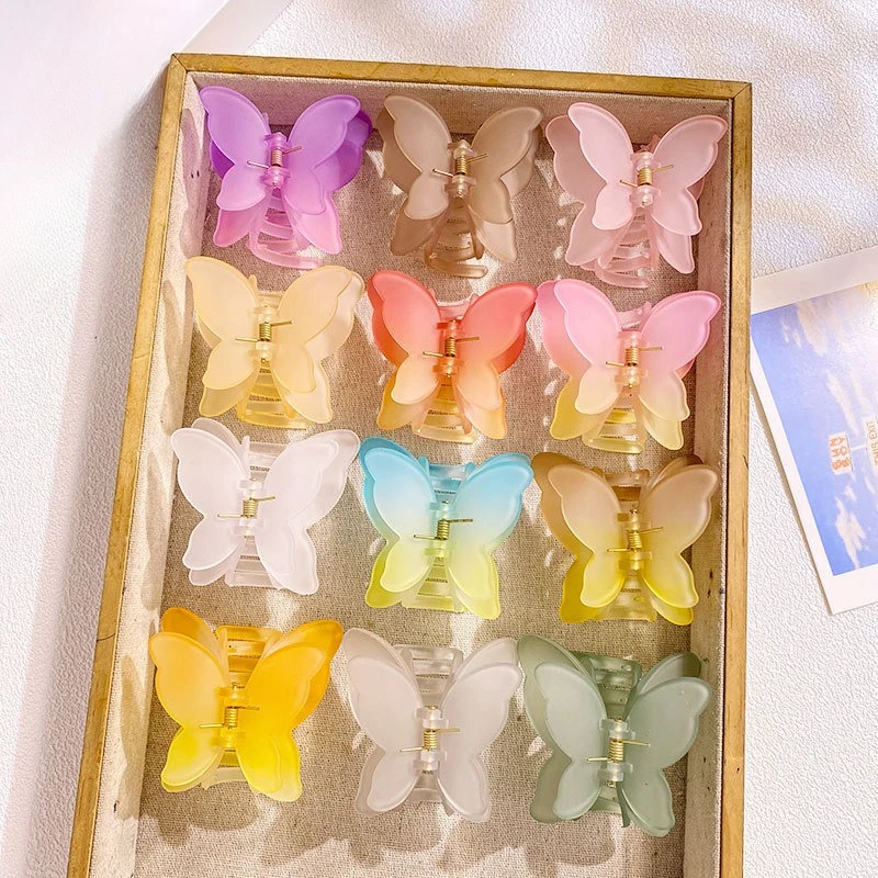 

Gradient Color Matte Butterfly Claw Clip Hairpin Medium Matte Butterfly Claw Hairpin Women's Hair Accessories