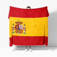 Spain emblem Flannel Blanket Spanish Flag Throw Blanket Cozy Soft Lightweight Warm 30x40inch 40x50inch for Couch Sofa Bed