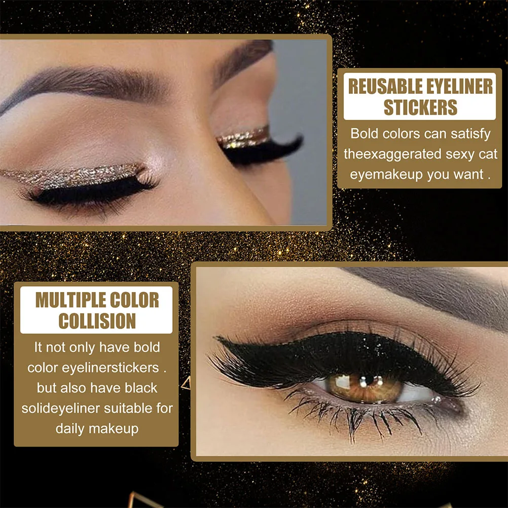 

Eye Makeup Sticker Waterproof Reusable Eyeliner Tape Sweat Proof Beauty Supplies False Lash Adhesive Strips Decals