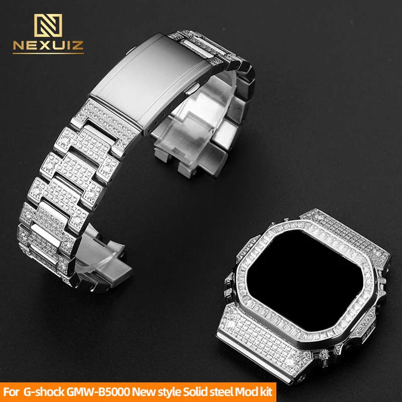 Brickwork Stainless Steel Watch Strap+Case For Casio G-shock GMW-B5000 New style Solid steel Mod kit gmw-b5000 case and strap