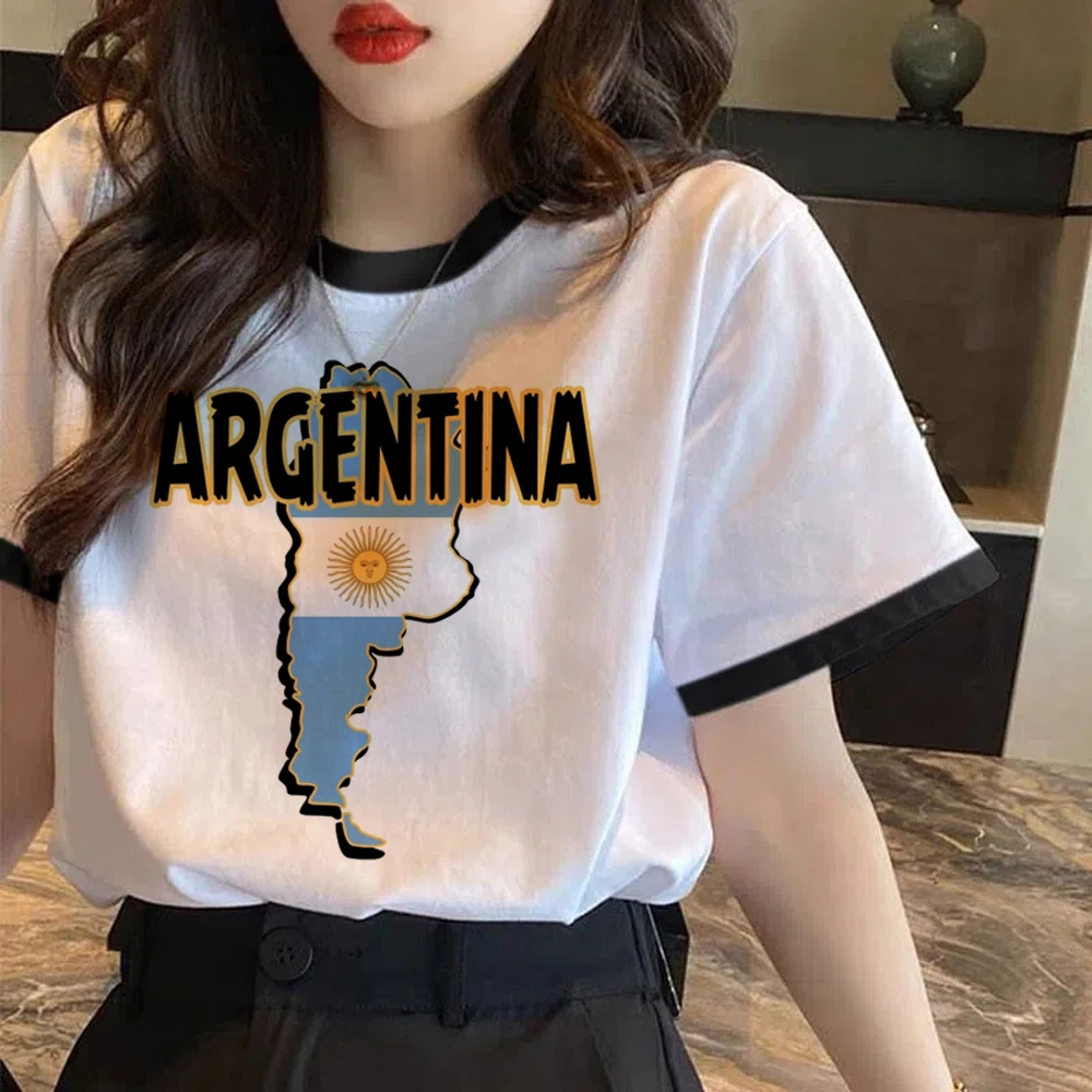 Vintage Argentina Flag T Shirt Women Kawaii 2022 Funny Tshirt Fashion Unisex Tops Aesthetic Clothing Streetwear Graphic Female