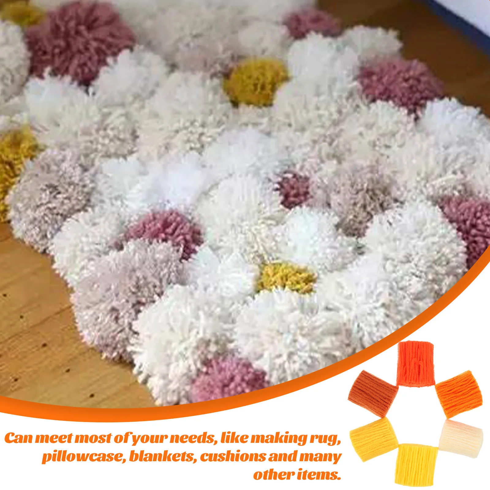 

12Pcs Acrylic Fiber Yarn for Latch Hook Rug Making DIY Crochet Yarn Craft Supplies Tufting Rug Making Hand-Made Craft