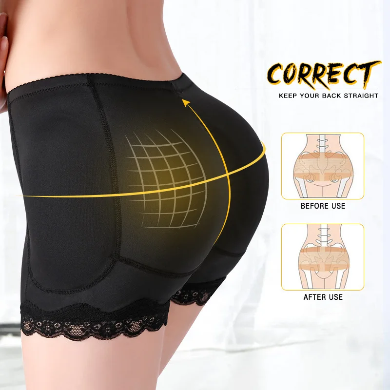 6XL Women Fake Butt Pad Panties Sexy Body Shapers Ladies Butt Lifter Modeling Seamless Sponge Pad Underwear Tummy Control Briefs