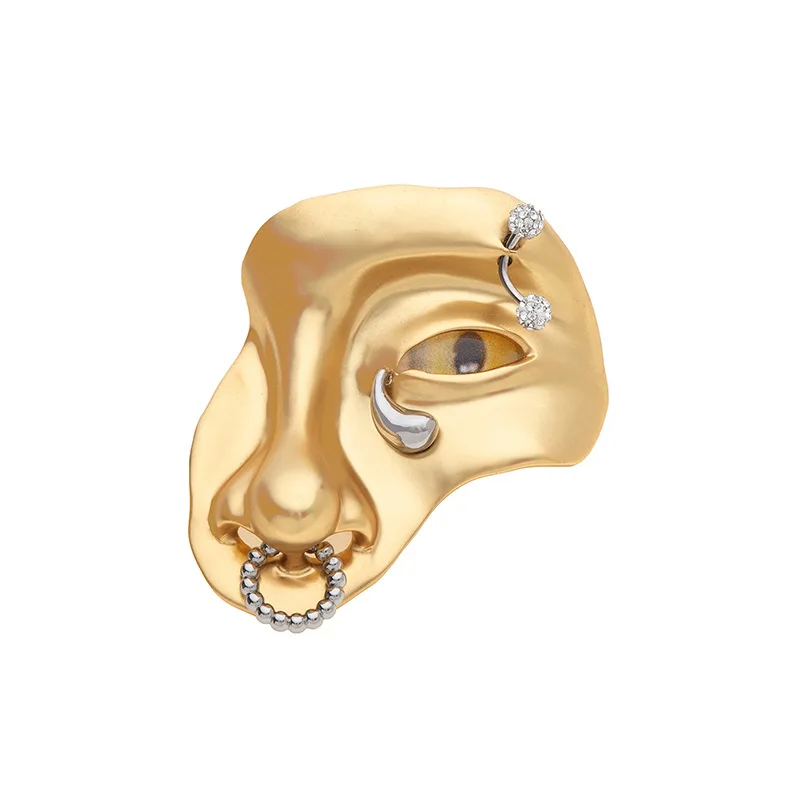 Medieval face brooch vintage art style clothing brooch