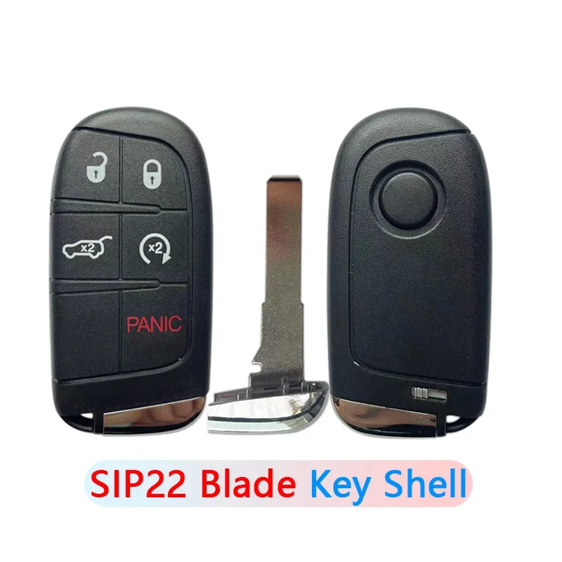 

For Fiat 500 500L 500X Toro 2016 2017 2018 2019 SUV SIP22 Blade with Logo Remote Car Key Replacement 4+1 button shell