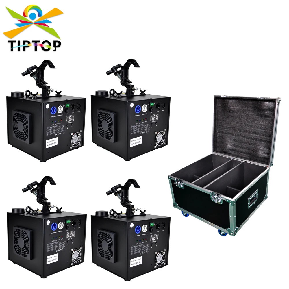 

4IN1 Flightcase Pack 650W Hanging Waterfall Cold Spark Sparkler Machine Pyro Pyrotechnics 2 Channels Metal Titanium Powder