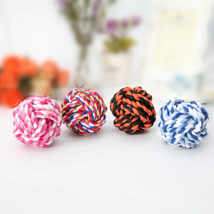 Chien Dog Toy Teeth Chew Cat Dog Toy Rope Ball Braided Cotton Rope Interactive Rope BallToy Playing Accessories Christmas Design