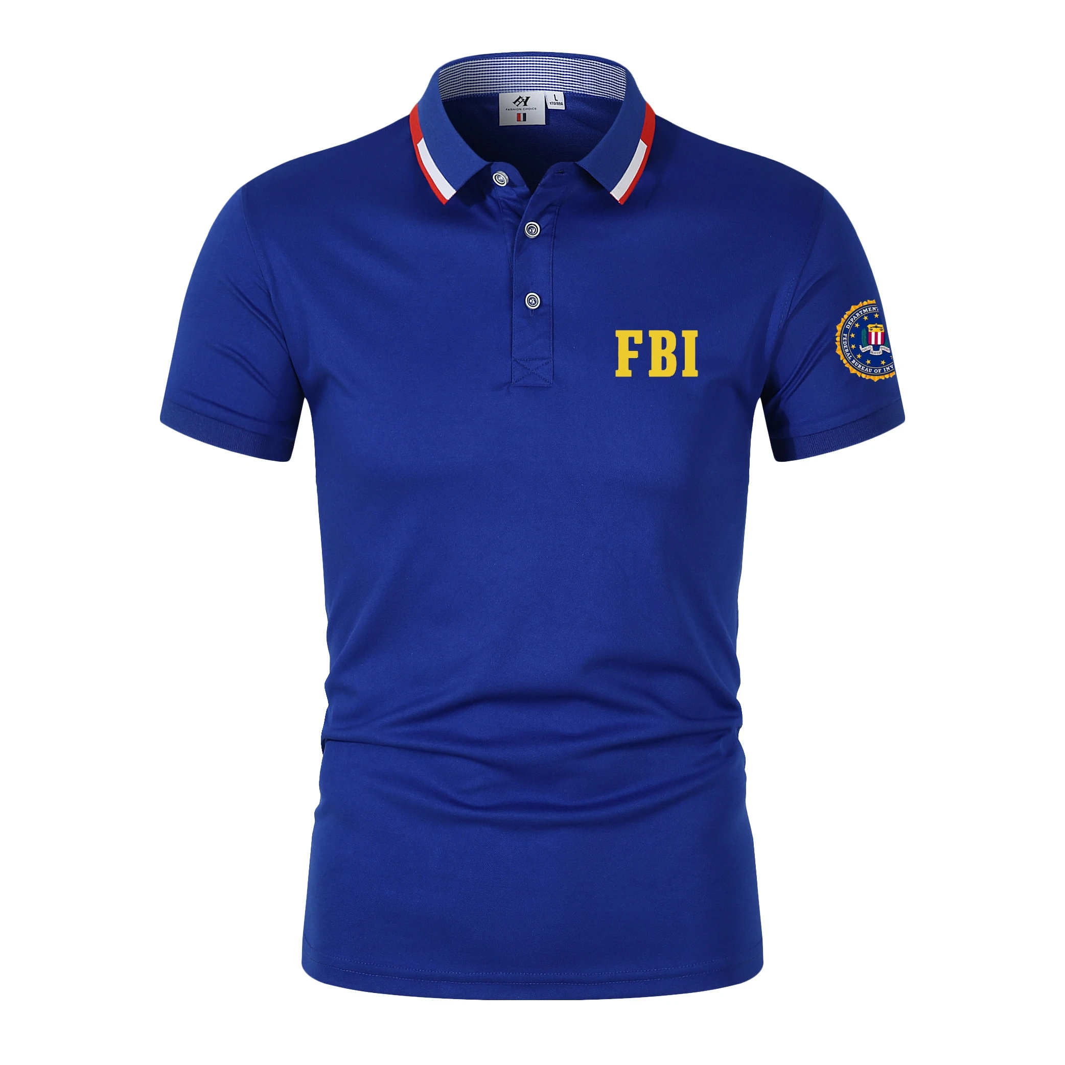 FBI New Men\'s Business Casual POLO Short Sleeved Smooth and Wrinkle Resistant Comfortable Top