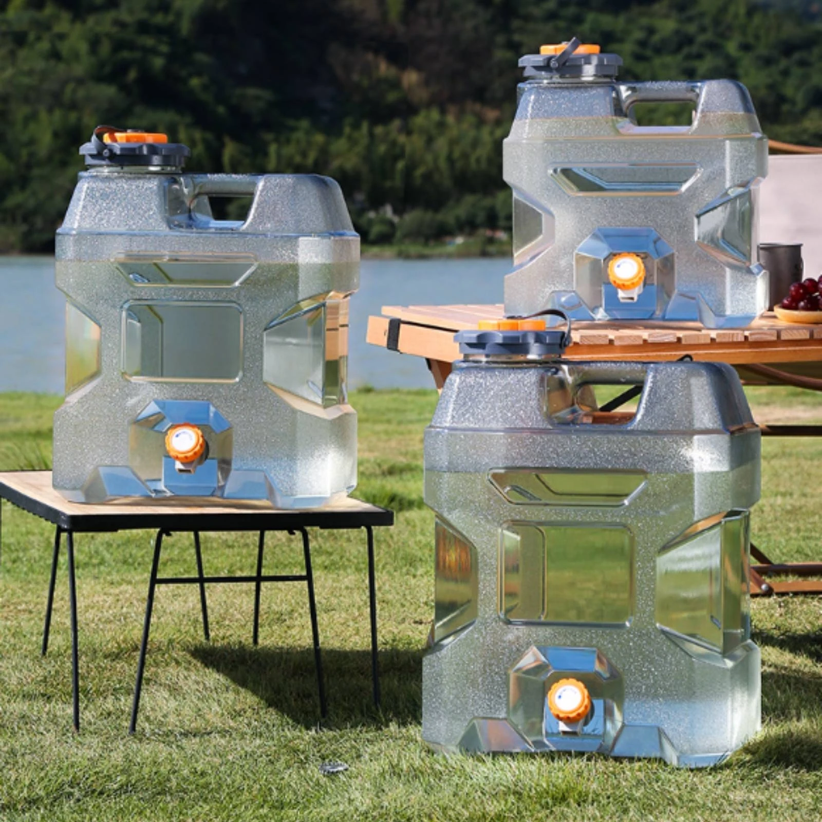 Water Storage Container Built-in Handle Tap Water Container Liquid Dispenser Wide Opening Long-Lasting