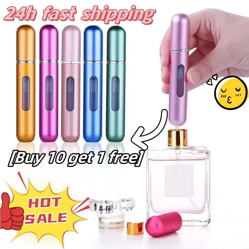 Portable Travel Perfume Bottle 5ml High-end Bottom Fill Liquid Container Cosmetics Spray Bottle Press Head Wholesale Sub-bottles