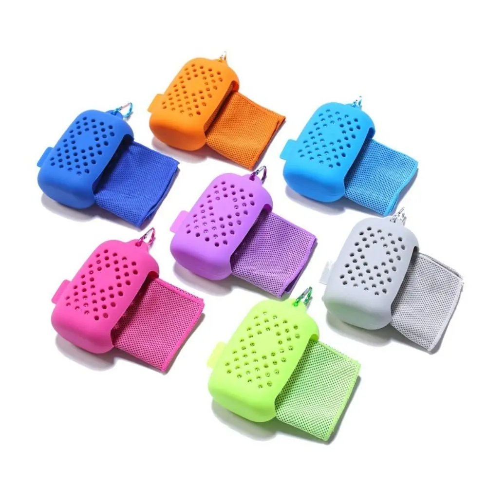 

Quick Drying Outdoor Cooling Ice Towel Portable Silicone Bag Fitness Cool Towel Sweat Absorption Microfiber Sports Cold Towel