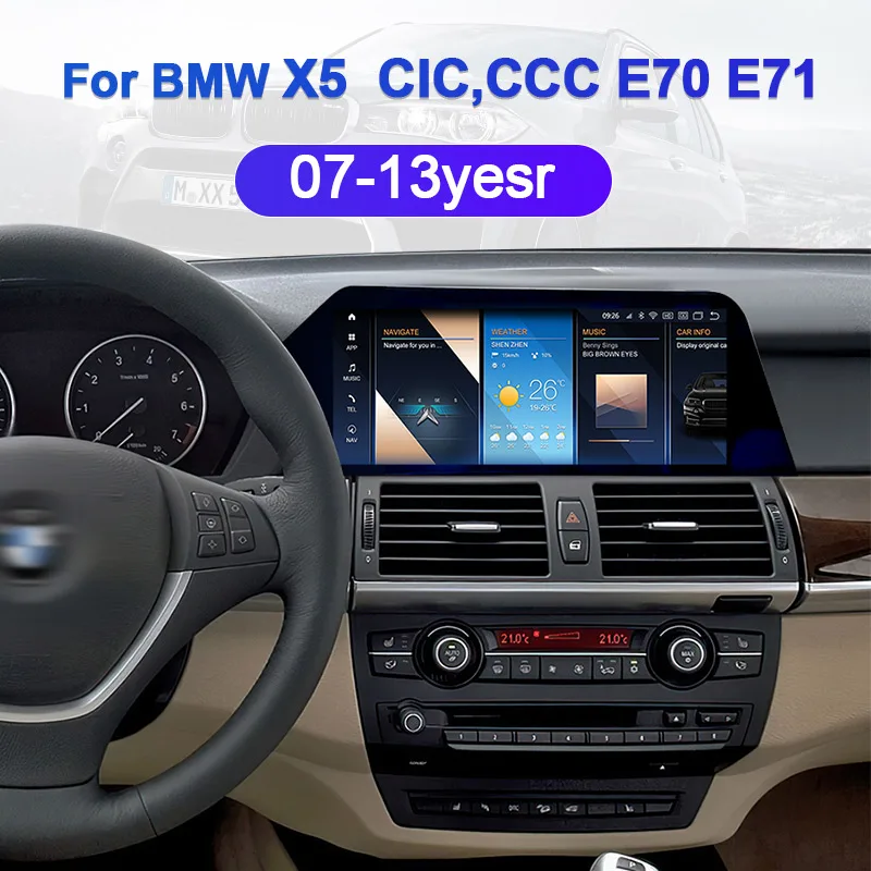 

Android 12 Car Carplay For BMW X5 X6 E70 E71 E72 F15 F85 2007-2013 CCC CIC System Auto radio GPS Navigation