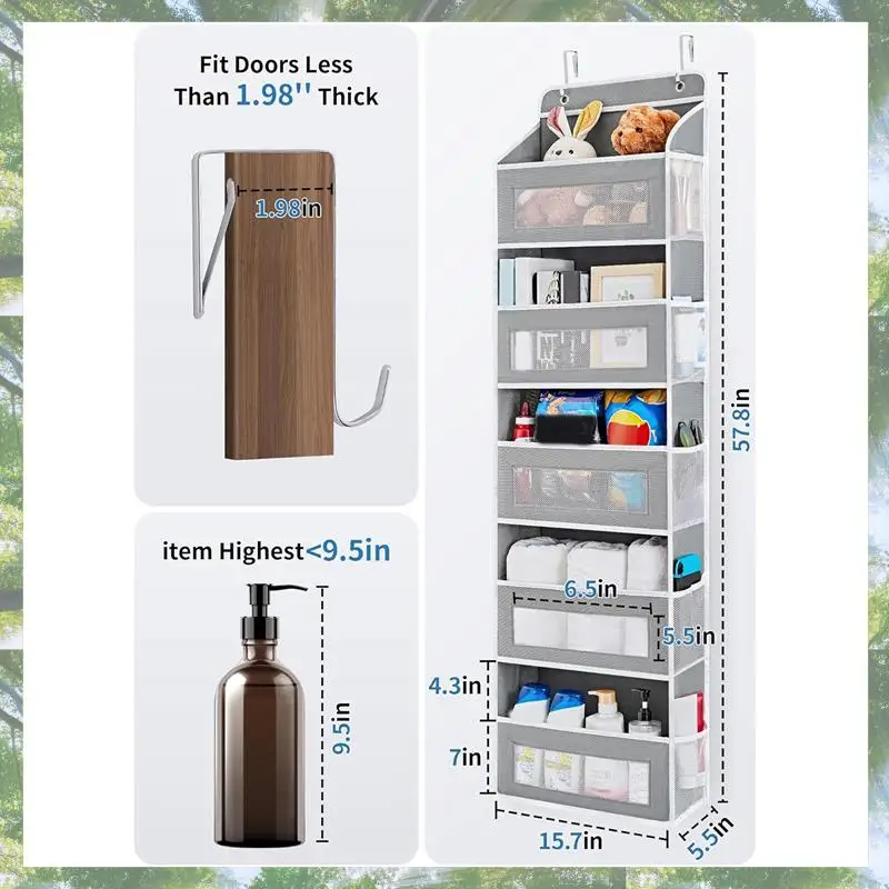 

2025 Trend Over The Door Organizer Storage 5 Shelf Hanging Door Organizer Organizer Pockets With 5 Capacity Pockets Door Organiz