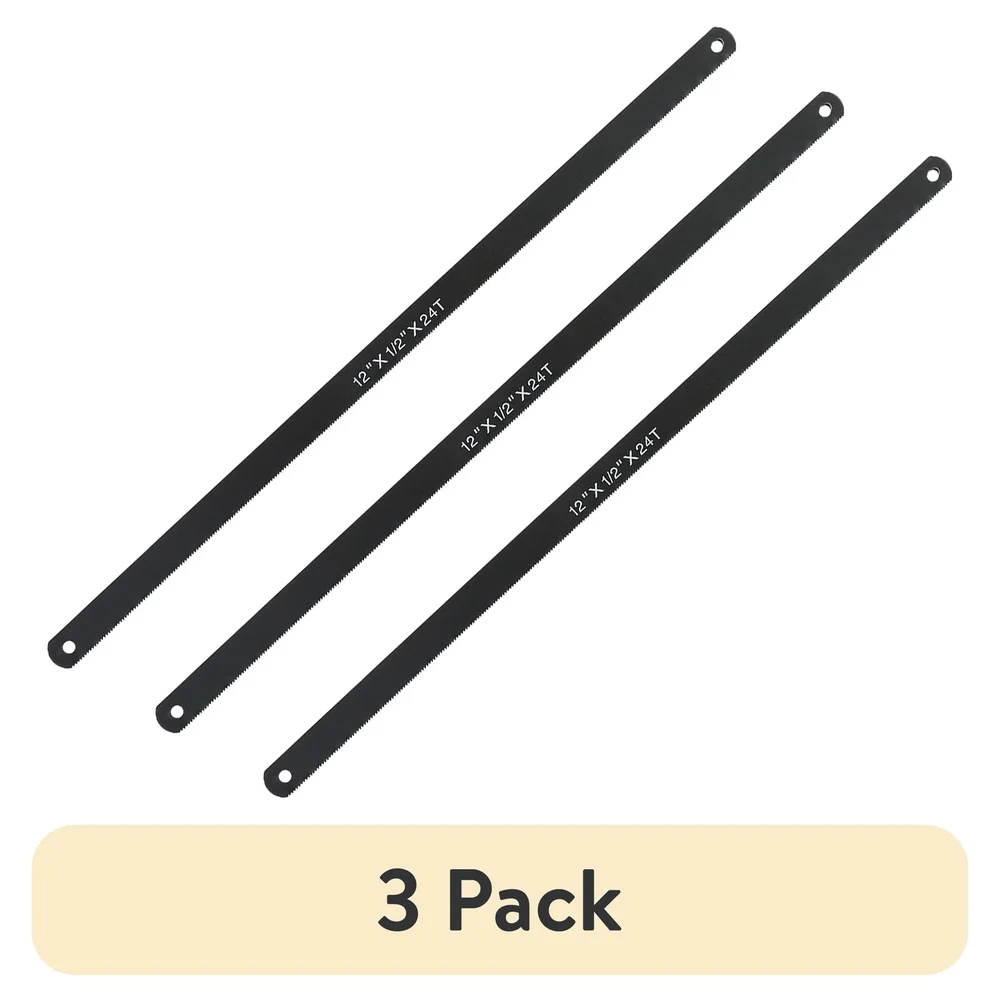 2 Pack 12 Inch Carbon Steel Hacksaw Blades Precision Teeth Flexible Replacement Cutting Non Ferrous Metals Thin Metals DIY