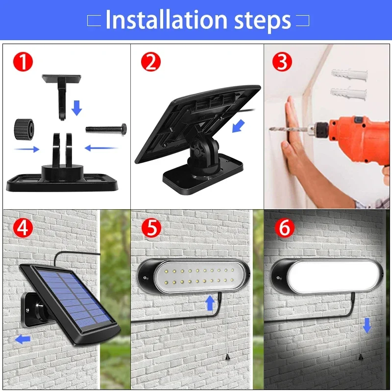 Imagem -05 - Separáveis Lâmpada Painel Solar Luz com Linha à Prova Dágua Pull- Switch Iluminação Disponível Exterior ou Interior 20 Led Mais Novo