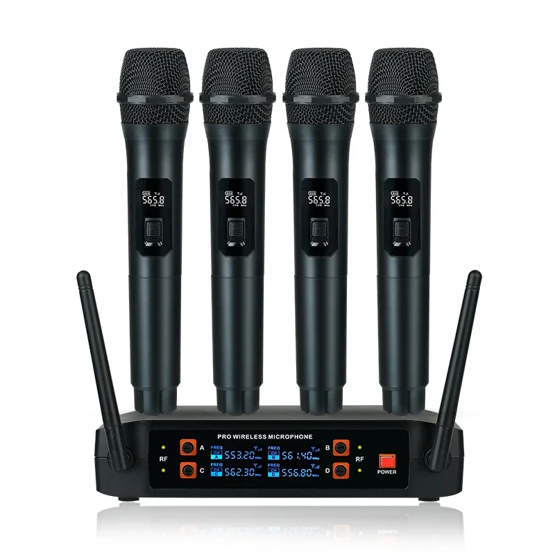 High-quality 2024 single 4-channel digital optional UHF wireless microphone for singing KTV